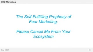 55Bus-810W
DTC Marketing
The Self-Fulfilling Prophesy of
Fear Marketing:
Please Cancel Me From Your
Ecosystem
 