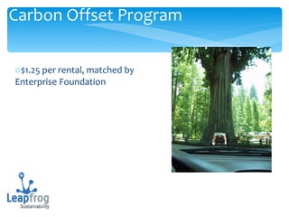 $1.25 per rental, m atched by Enterprise Foundation Carbon Offset Program 