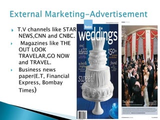    SERVICE TRIANGLECompanyInternal MarketingVertical Communications Horizontal CommunicationsExternal Marketing     CommunicationAdvertising                    Sales Promotion           Public Relations        Direct MarketingEmployeesCustomersInteractive MarketingPersonal Selling           Customer Service Center  Service Encounters          Servicescapes