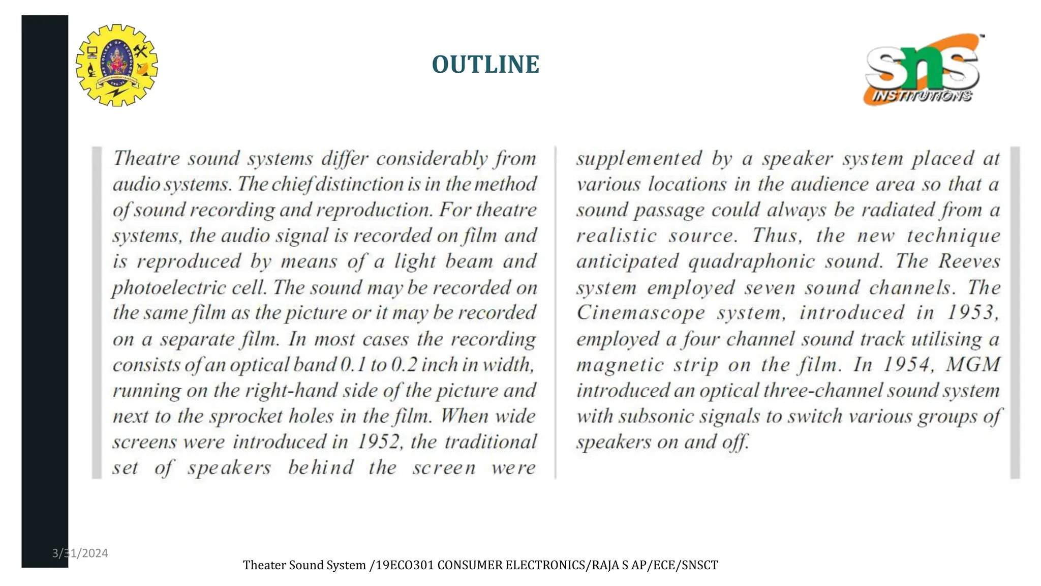 Final - Theater Sound System IN ELECTRONICS | PPTX