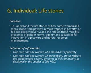 G. Individual: Life stories 
 