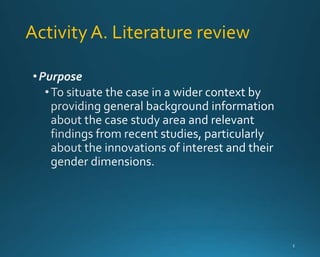 Activity A. Literature review 
 