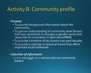 Activity B. Community profile 
 