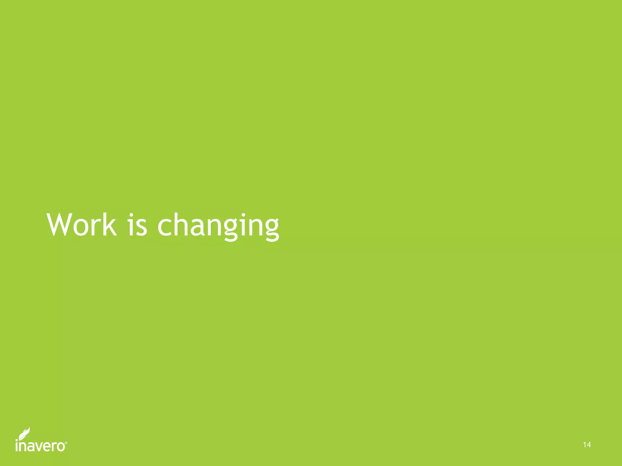14
Work is changing
 