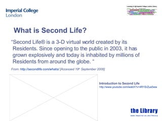 Virtual Worlds And Second Life | PPT