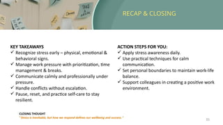 HANDLE WORKPLACE STRESS MANAGEMENT TRAINING | PPTX