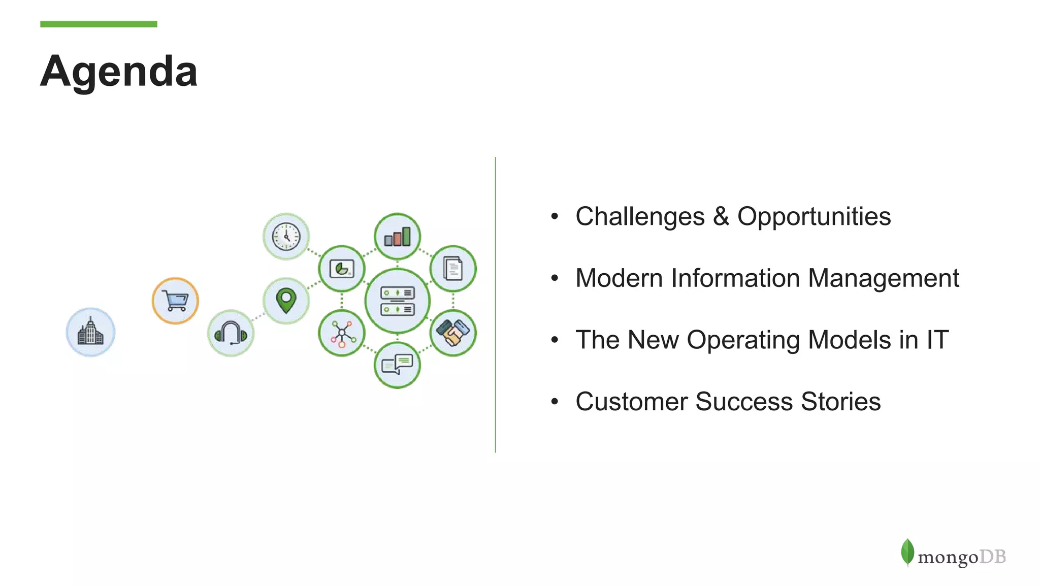 Agenda
• Challenges & Opportunities
• Modern Information Management
• The New Operating Models in IT
• Customer Success Stories
 