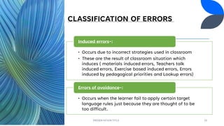 Error analysis and remedial teaching, Error analysis | PDF