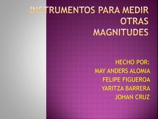 HECHO POR:
• MAY ANDERS ALOMIA
• FELIPE FIGUEROA
• YARITZA BARRERA
• JOHAN CRUZ
 