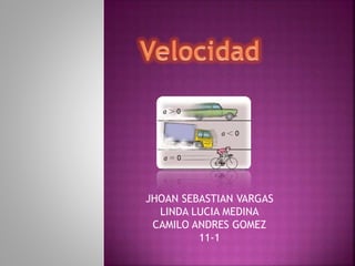 JHOAN SEBASTIAN VARGAS
LINDA LUCIA MEDINA
CAMILO ANDRES GOMEZ
11-1
 