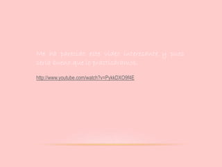 Me ha parecido este video interesante y pues
seria bueno que lo practicáramos.
http://www.youtube.com/watch?v=PykkDXO9f4E
 