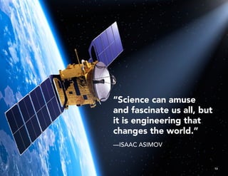 “Science can amuse
and fascinate us all, but
it is engineering that
changes the world.”
—ISAAC ASIMOV
13
 