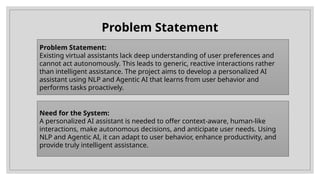 Personalized AI Assistant using natural language processing and agentic ...