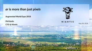 ar is more than just pixels
Phil Keslin
CTO @ Nian6c
May 30, 2018
Augmented World Expo 2018
 