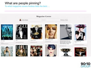 What are people pinning?
To what magazine covers Andrea likes the best….
 