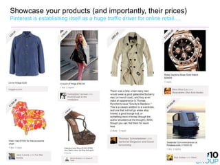 Showcase your products (and importantly, their prices)
Pinterest is establishing itself as a huge traffic driver for online retail….




 17-Feb-12
 