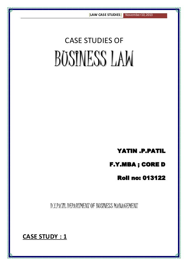 Business law case studies on contracts