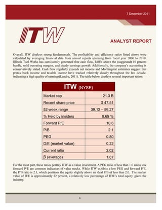 ITW Analyst Report | DOCX