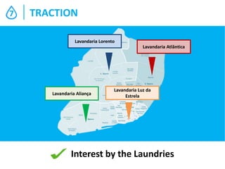 7

TRACTION
Lavandaria Lorento
Lavandaria Atlântica

Lavandaria Aliança

Lavandaria Luz da
Estrela

Interest by the Laundries

 