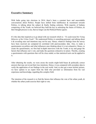 To understand the Voting Behavior of the Urban Youth (India) | PDF
