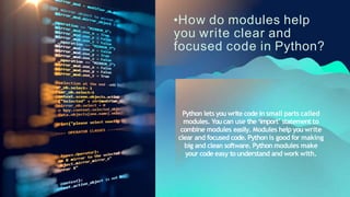 Interesting Presentation on Python Modules and packages | PPTX ...