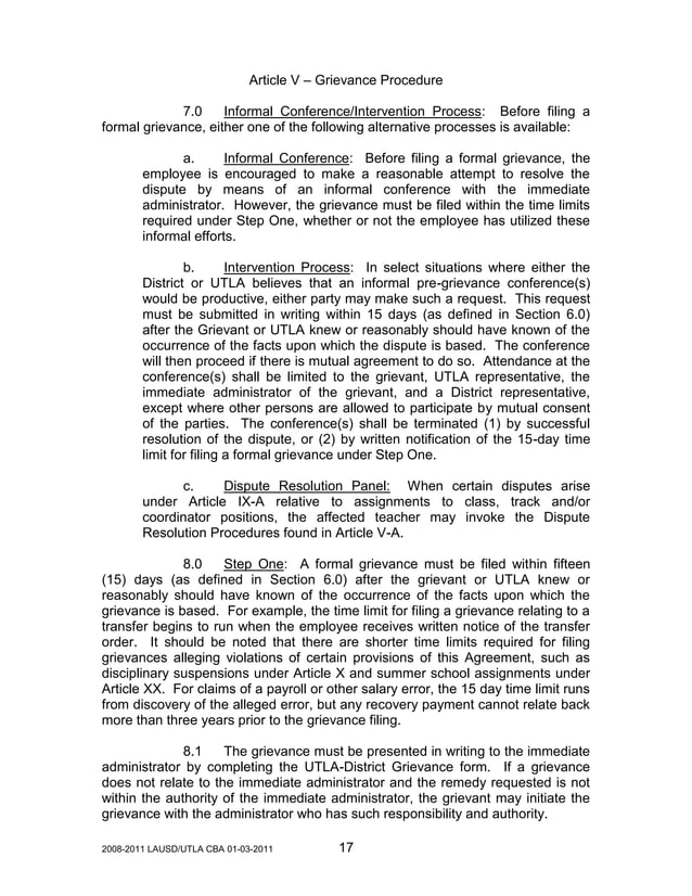 UTLA Contract 2008-2011