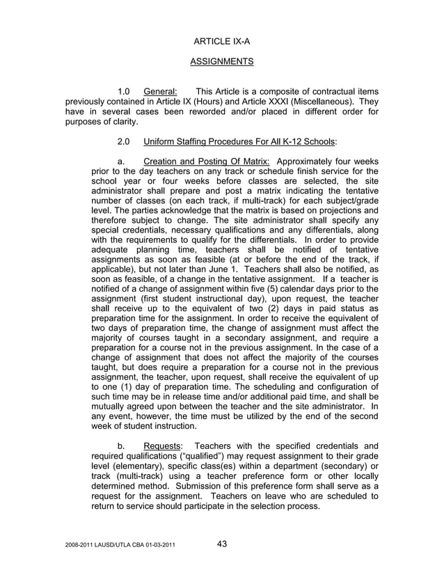 UTLA Contract 2008-2011