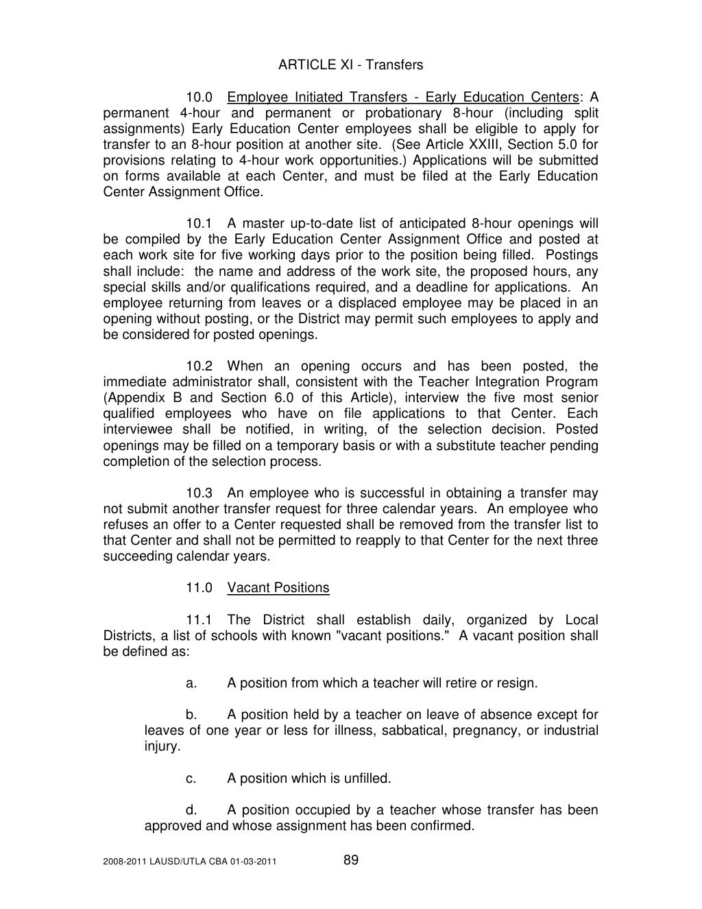 UTLA Contract 2008-2011