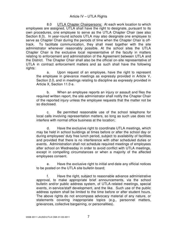 UTLA Contract 2008-2011