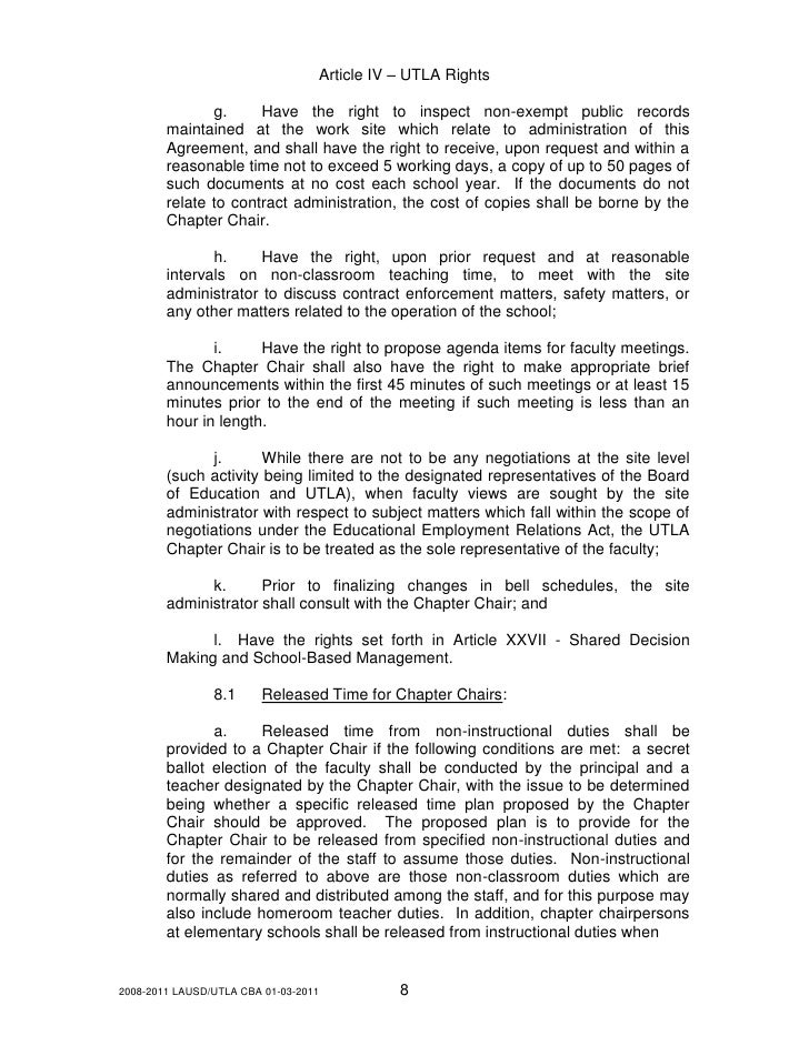 UTLA Contract 2008-2011