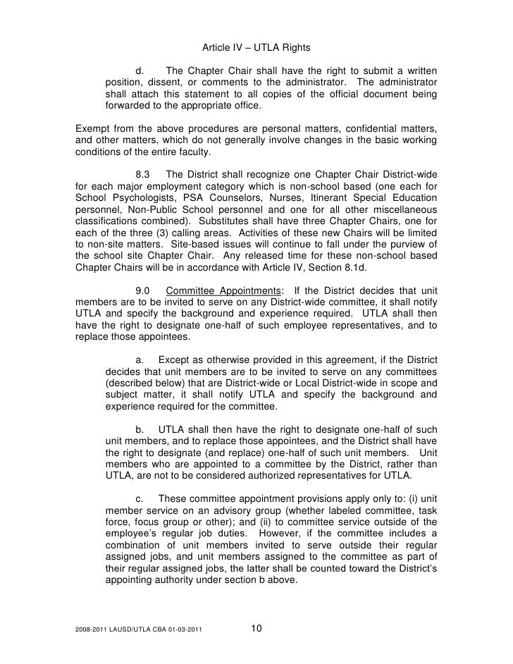 UTLA Contract 2008-2011