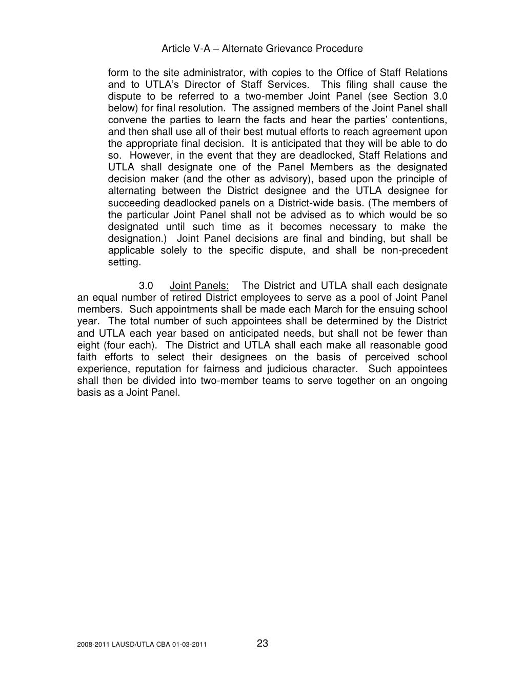 UTLA Contract 2008-2011