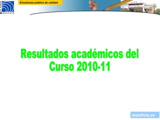 Resultados académicos del Curso 2010-11 