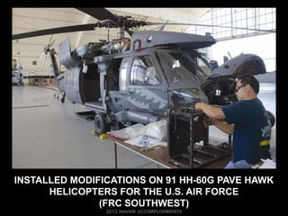 INSTALLED MODIFICATIONS ON 91 HH-60G PAVE HAWK
      HELICOPTERS FOR THE U.S. AIR FORCE
               (FRC SOUTHWEST)
 