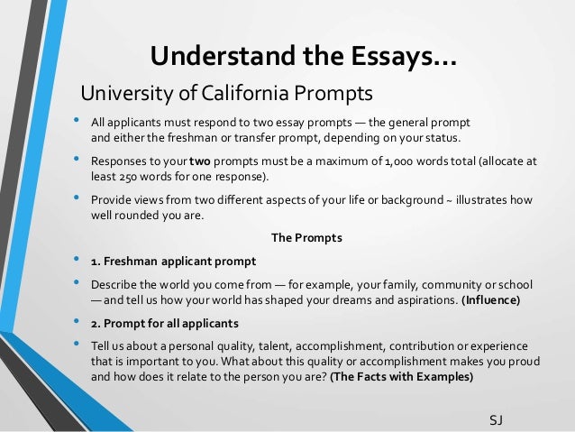 University of california essay prompts