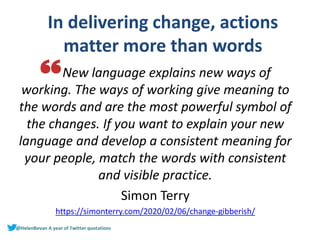 Twitter quotations 2020 from Helen Bevan