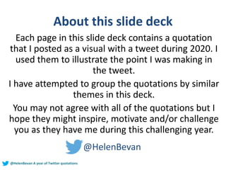 Twitter quotations 2020 from Helen Bevan
