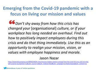 Twitter quotations 2020 from Helen Bevan