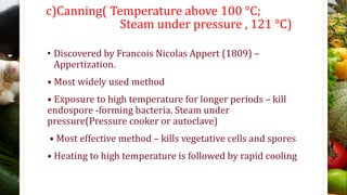 Appertization FOOD PRESERVATION TECHNIQUES | PPTX