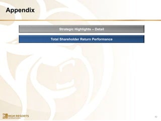42
Appendix
Total Shareholder Return Performance
Strategic Highlights – Detail
 