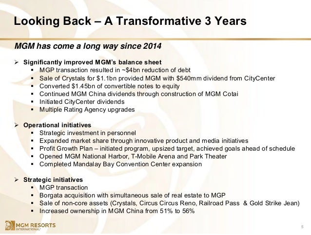 mgm investor presentation rent payable in balance sheet