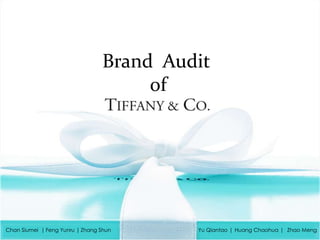 Brand Audit
                                      of




Chan Siumei | Feng Yunru | Zhang Shun     Yu Qiantao | Huang Chaohua | Zhao Meng
 