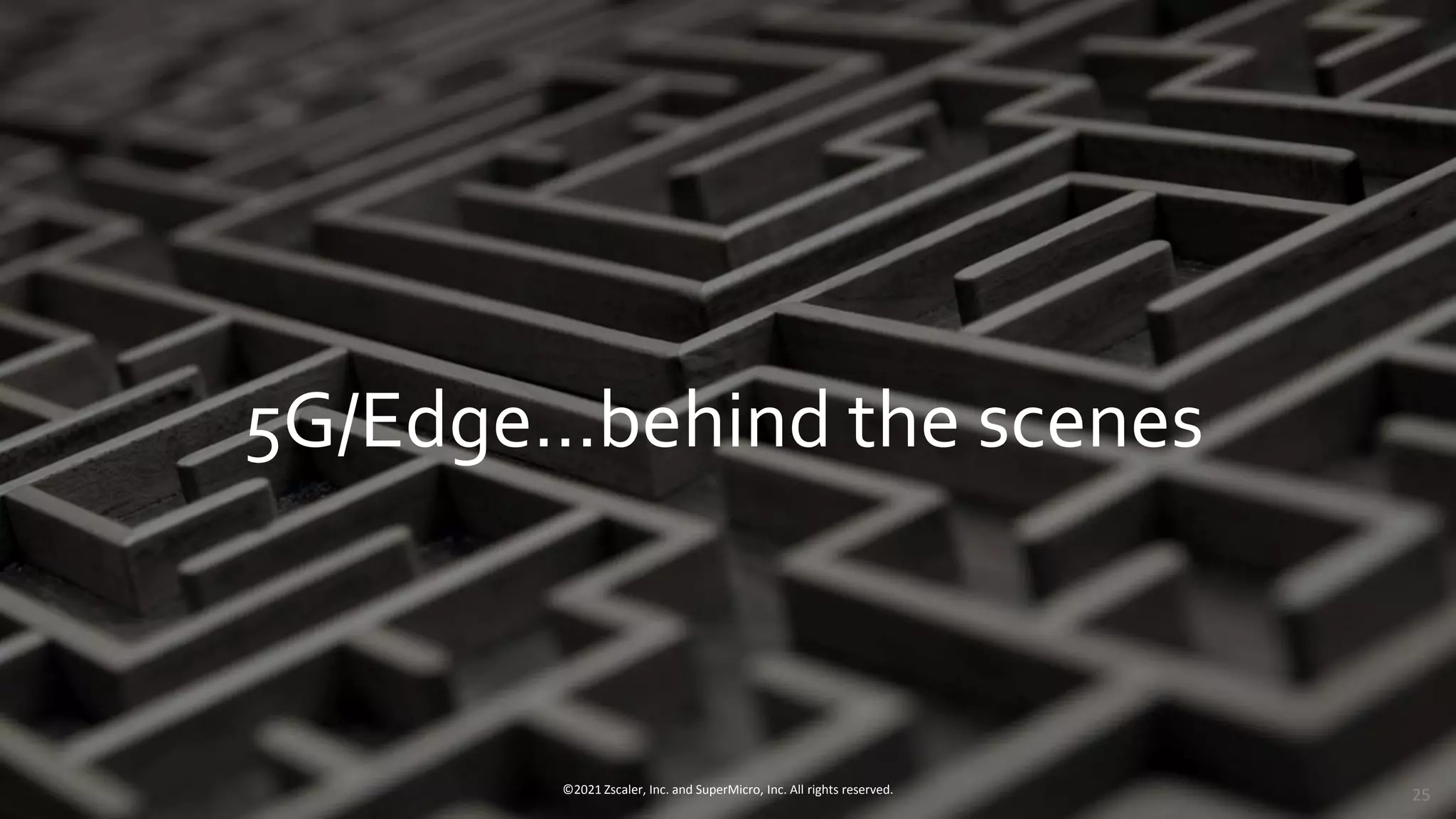 5G/Edge…behind the scenes
©2021 Zscaler, Inc. and SuperMicro, Inc. All rights reserved. 25
 