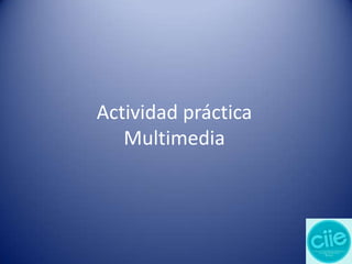 Actividad práctica
Multimedia

 