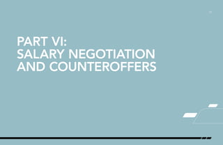 /21
PART VI:
SALARY NEGOTIATION
AND COUNTEROFFERS
 