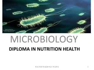 MICROBIOLOGY
DIPLOMA IN NUTRITION HEALTH

WALTER WAKHUNGU WASWA

1

 