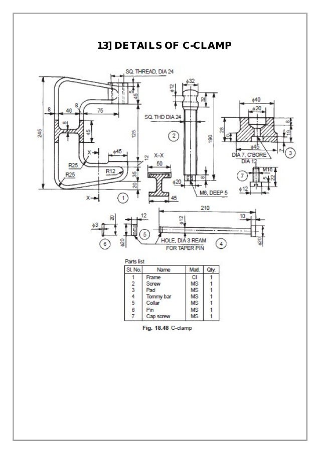 Assembly and Details machine drawing pdf