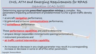 Copyright:Terrence Martin
CNS, ATM and Emerging Requirements for RPAS
Determining appropriate prescribed separation minima...