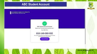 academic bank of credits power point presentation | PPTX