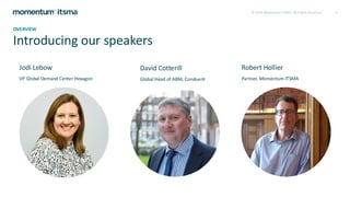 Jodi Lebow
VP Global Demand Center Hexagon
© 2024 Momentum ITSMA. All Rights Reserved 4
OVERVIEW
Introducing our speakers
Robert Hollier
Partner, Momentum ITSMA
David Cotterill
Global Head of ABM, Conduent
 